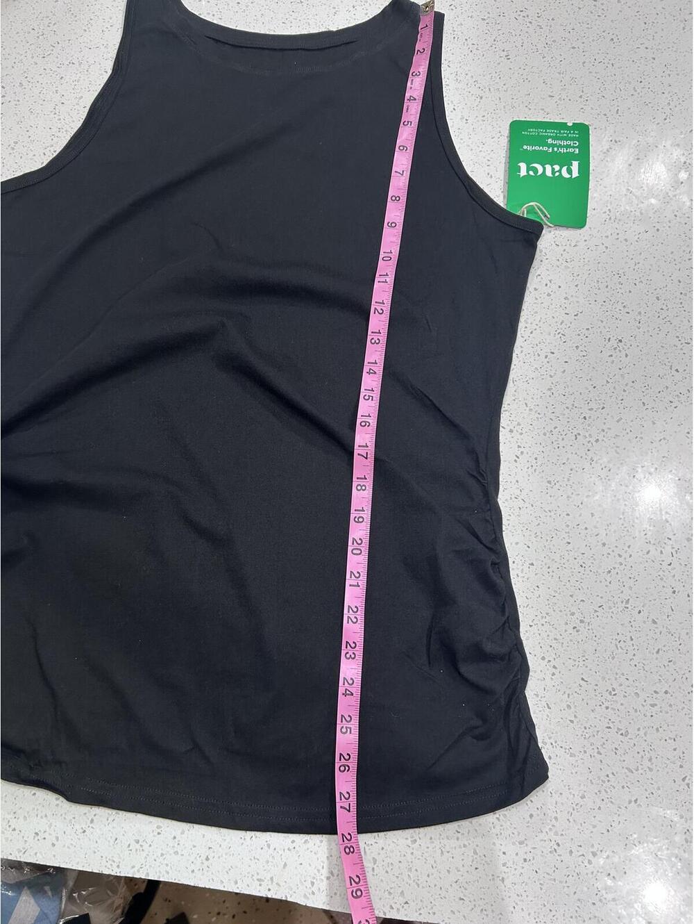 Pact Organic Cotton Black Maternity Ruched Tank Top NWT Large - Picture 3 of 9